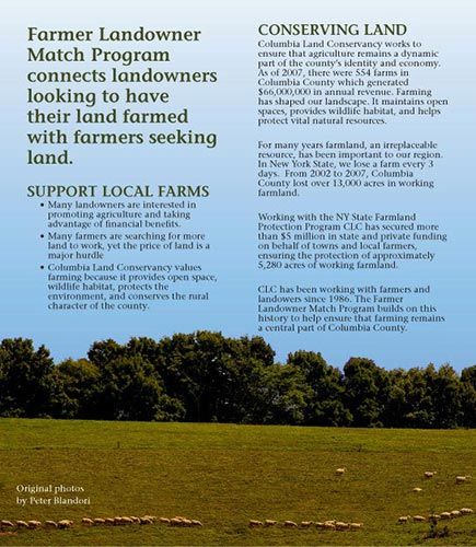 Farm brochure, first flip