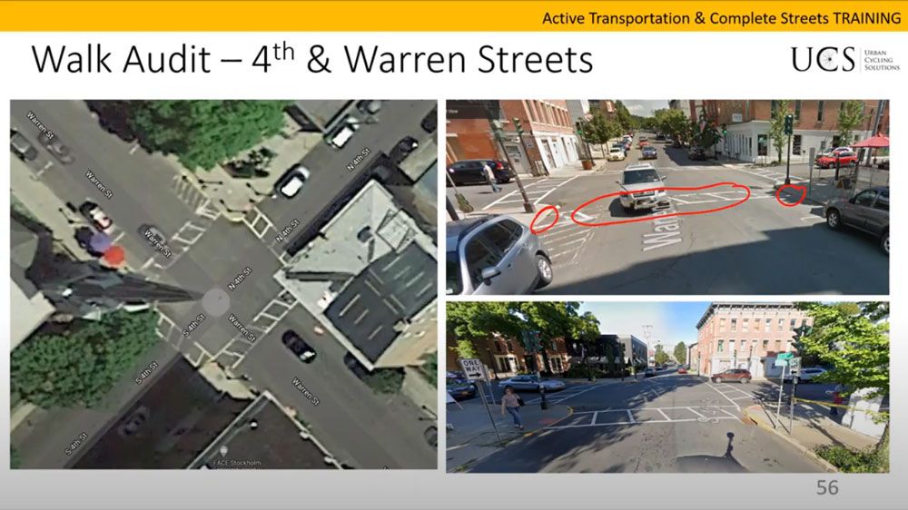 Screen shot from training showing intersection