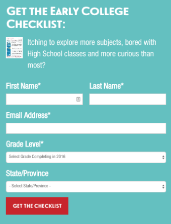 Form with contact check boxes